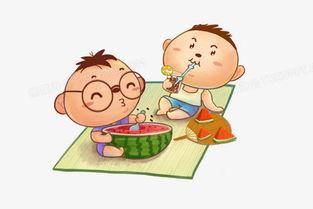 男孩吃瓜背景,男孩的夏日吃瓜趣事